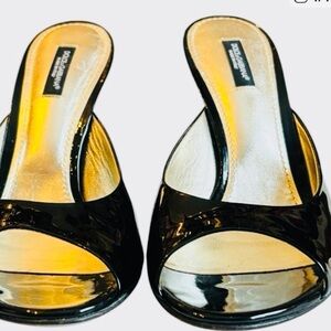 Dolce & Gabana Black and Gold Authentic Mules